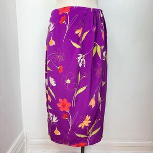 Vintage Y2K Lane Bryant Purple Floral Print Maxi Skirt